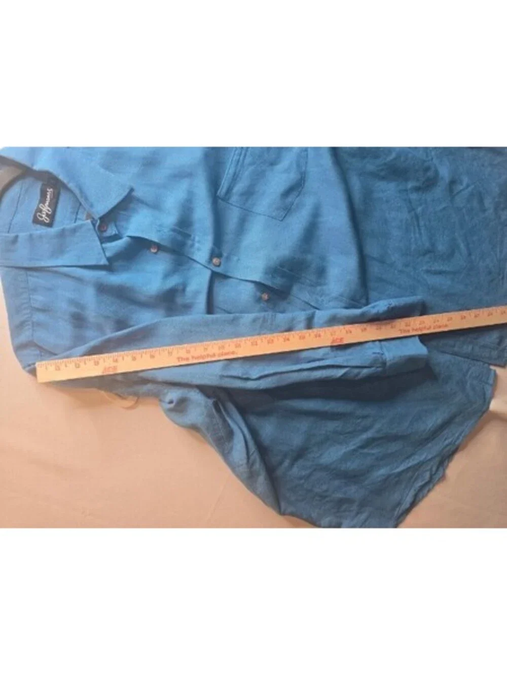 Joe Faranas XXL Blue Linen Button-Up Shirt